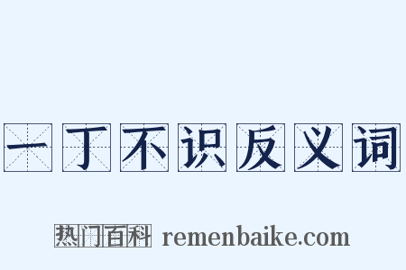 一丁不识反义词是什么意思的图片